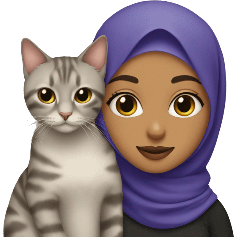 Hijabi with cat  emoji