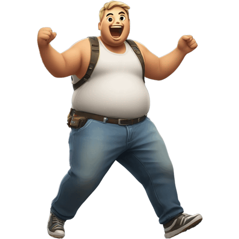 Fat guy doing Fortnite emote emoji