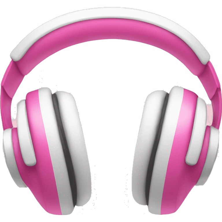 Pink and white headphones emoji