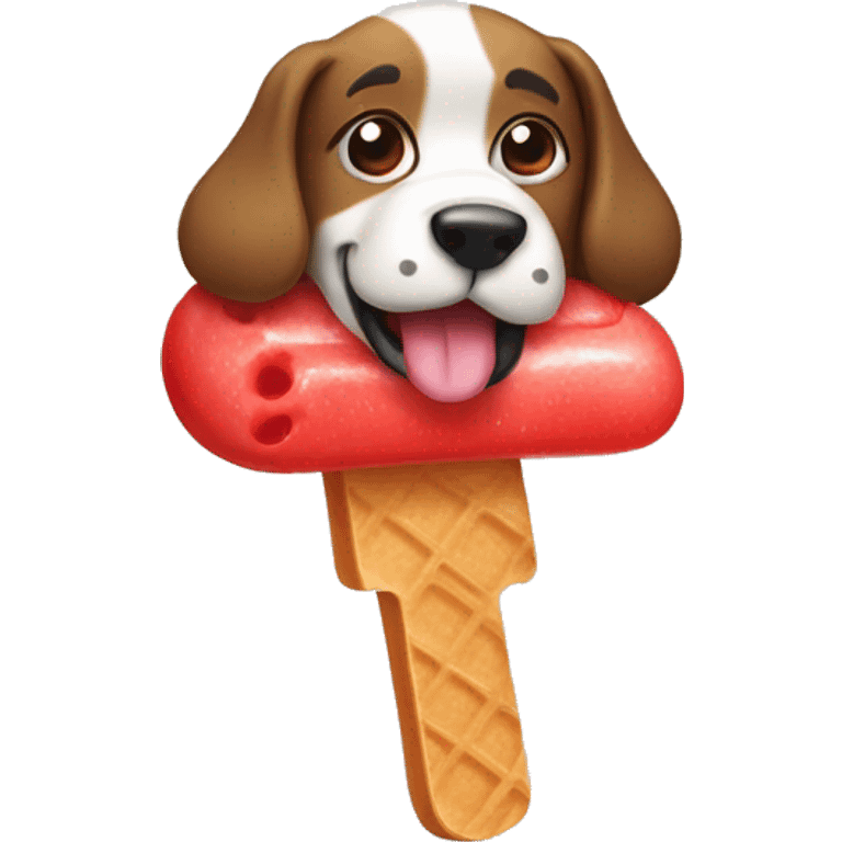 Dog pooping a popsicle  emoji