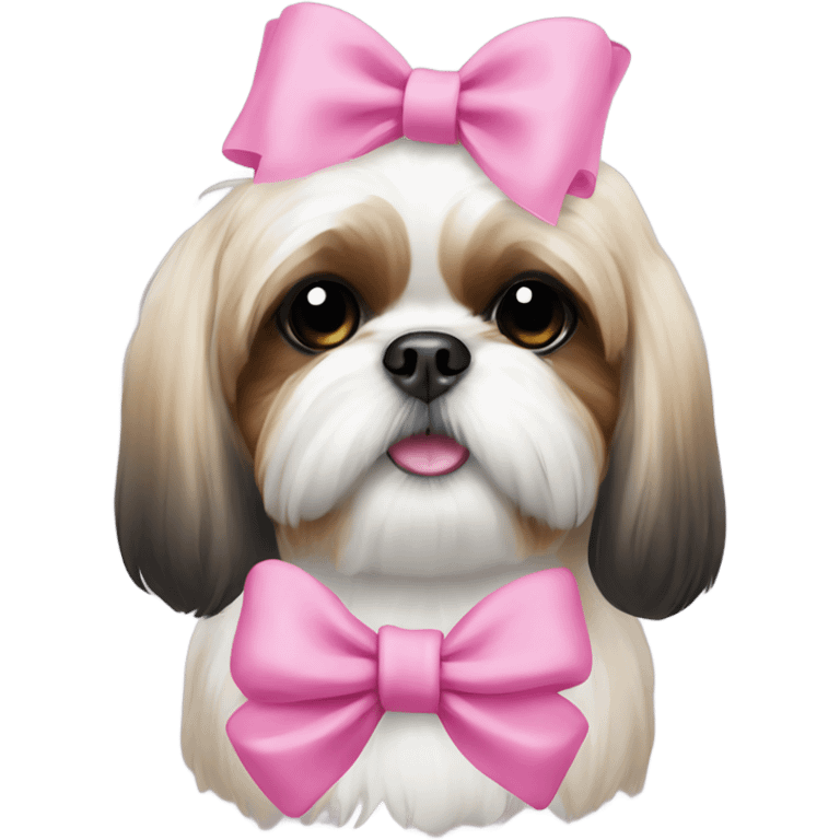 shih tzu with a pink bow emoji