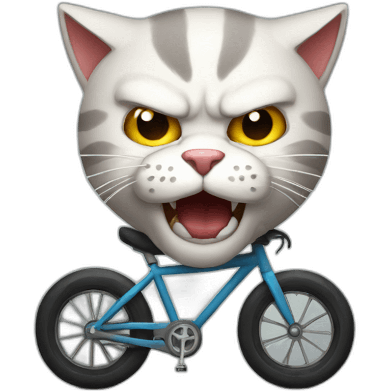 angry cat on cycle emoji