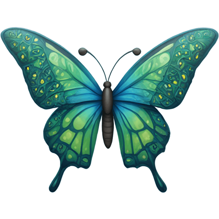 Blue and green butterfly  emoji