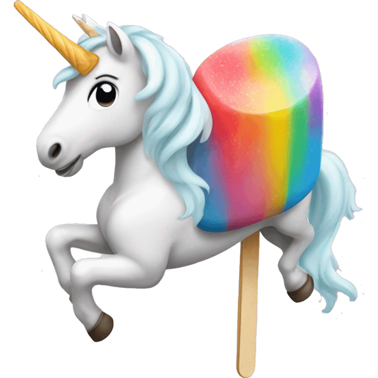 Popsicle riding unicorn emoji