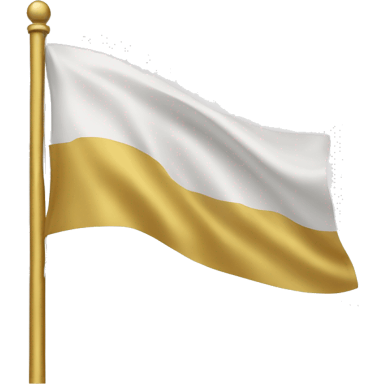 a white flag with golden stripes in the center  emoji