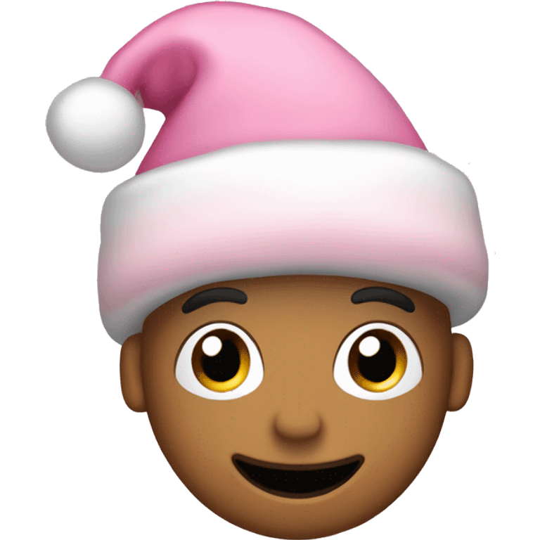 Light pink Santa hat with sparkly snowflakes  emoji