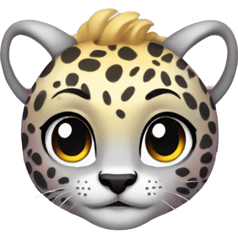 rainbow sparkle cheetah kawaii emoji