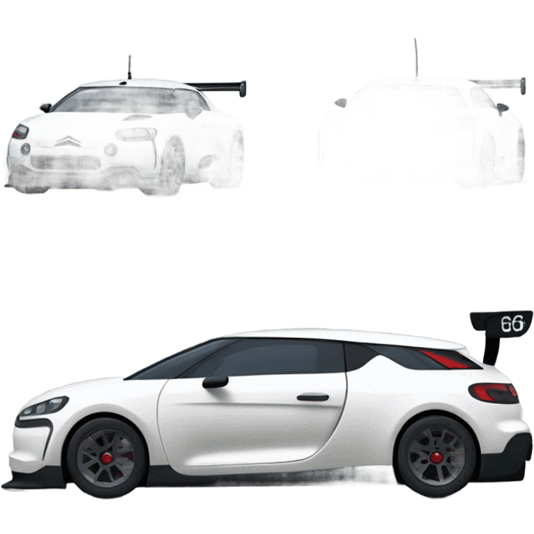 White Citroen GT race car  emoji