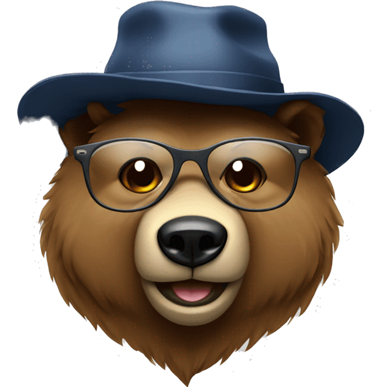 bear with hat and glasses emoji