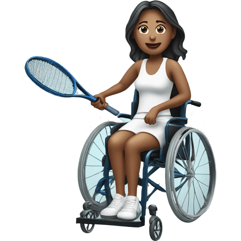 woman in wheelchair playing tennis emoji