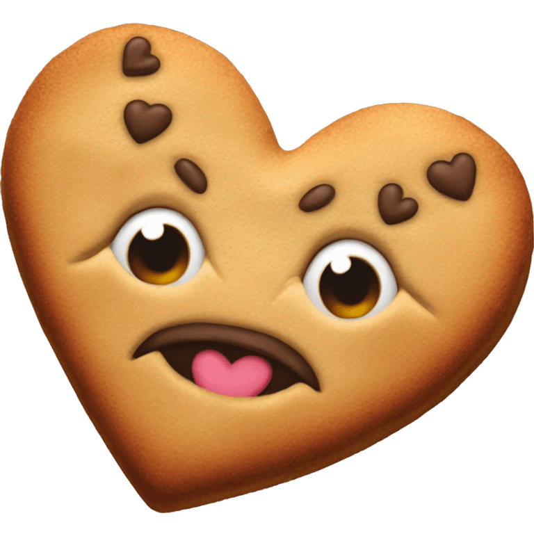 cookie in the shape of a heart emoji