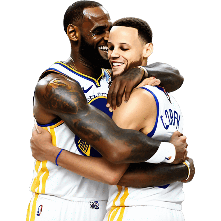 LeBron James and Stephen curry hug emoji