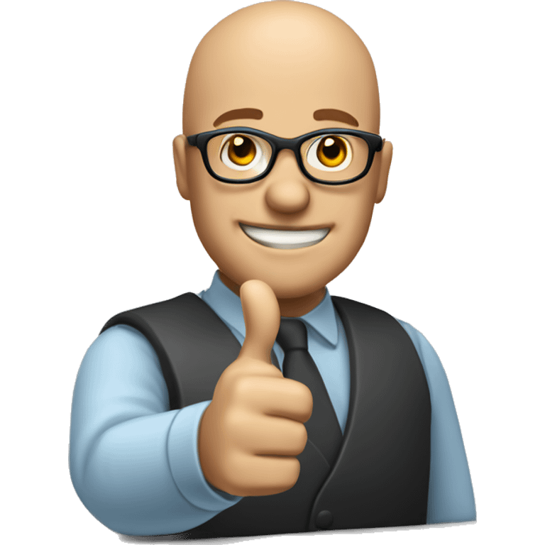 Information technology thumbs up bald guy with glasses emoji