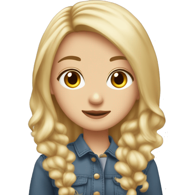 Girl with Hazel eyes and blonde hair with red highlights, ￼ ￼￼￼￼ emoji