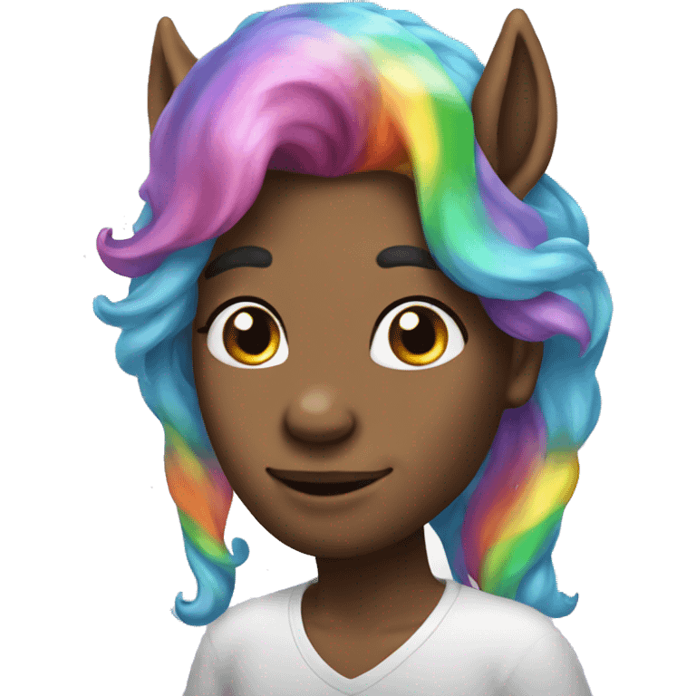  unicorn with rainbow hair emoji