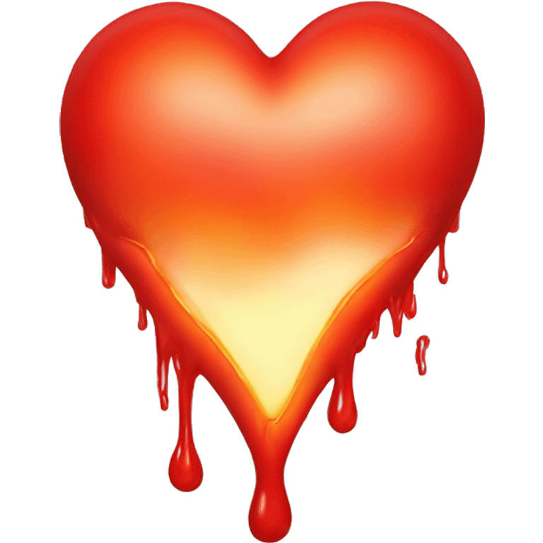 bleeding red heart shape glowing red-orange emoji