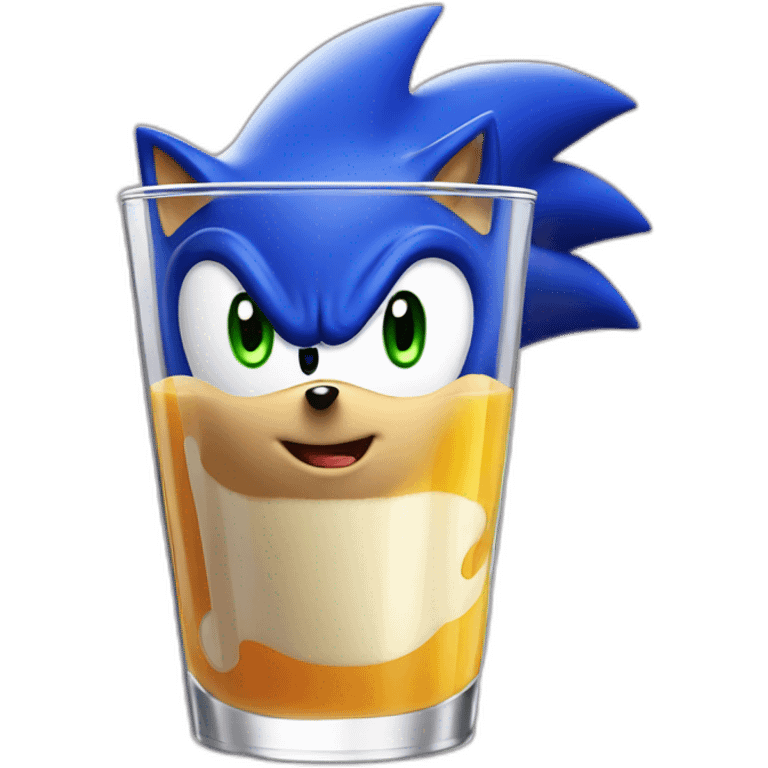 Sonic the hedgehog drink a juice emoji