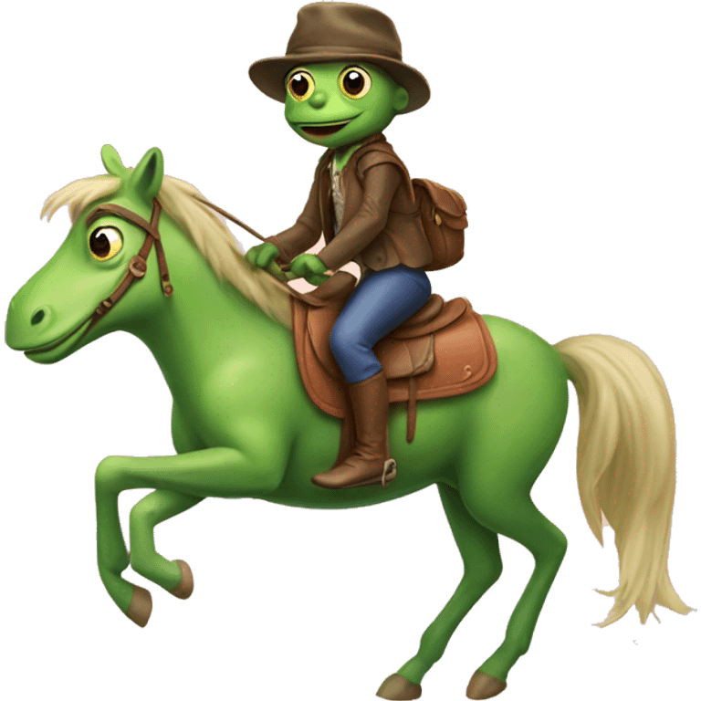 Frog riding a pony emoji