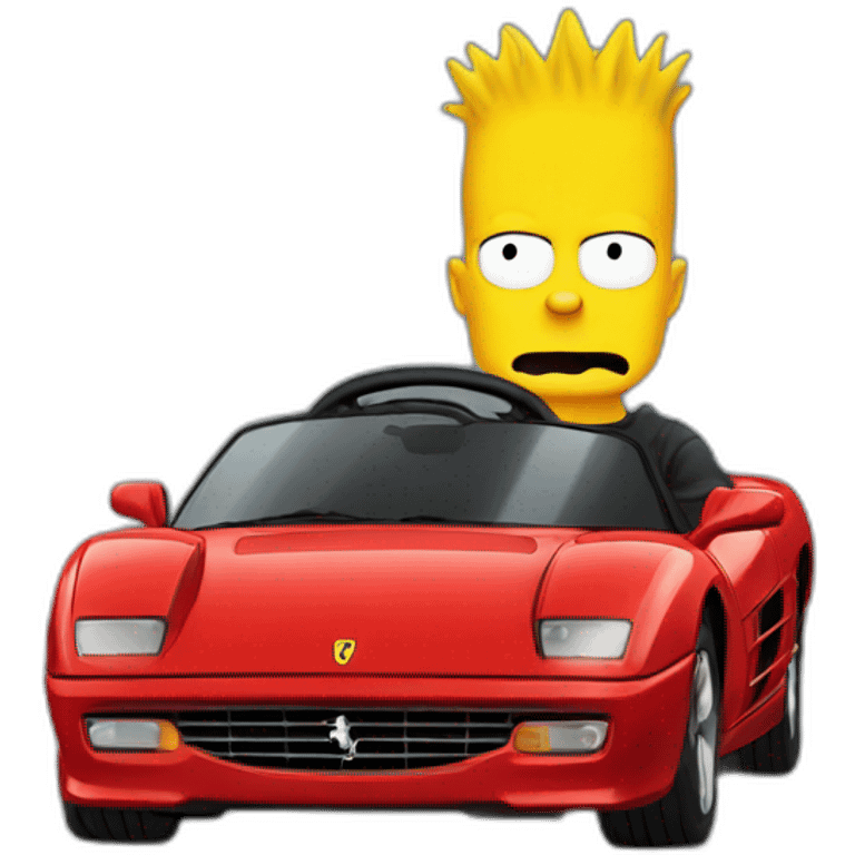 Bart simpson in a ferrari emoji