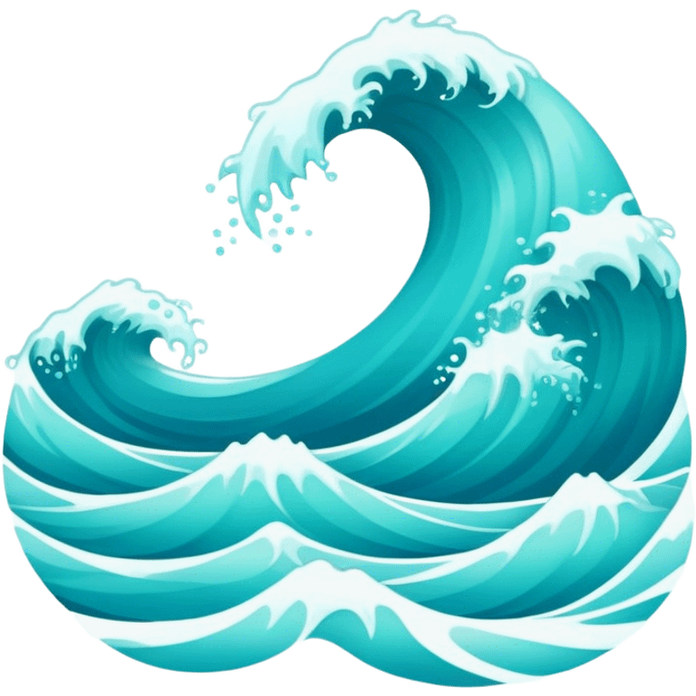 Ocean waves kawaii  emoji