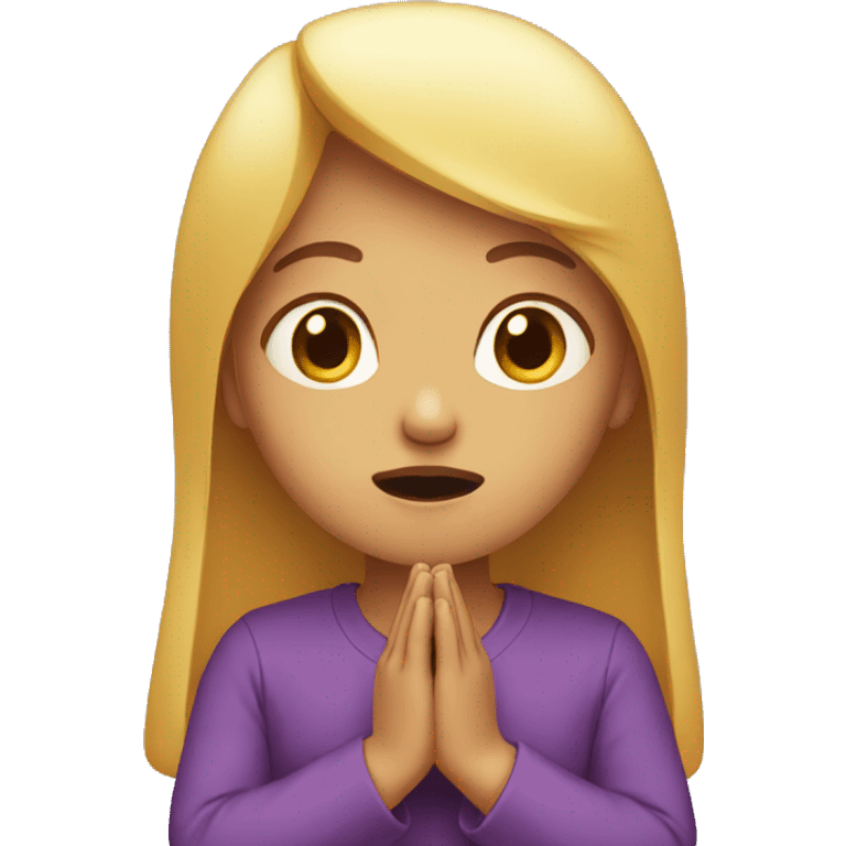 Girl praying with open mouth  emoji