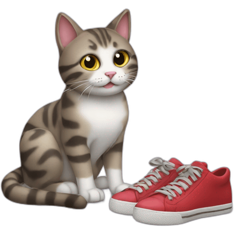 Cat eats shoes emoji