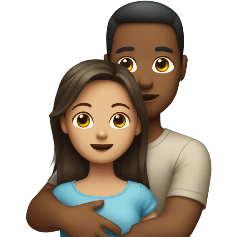 Girl holding man like a baby emoji