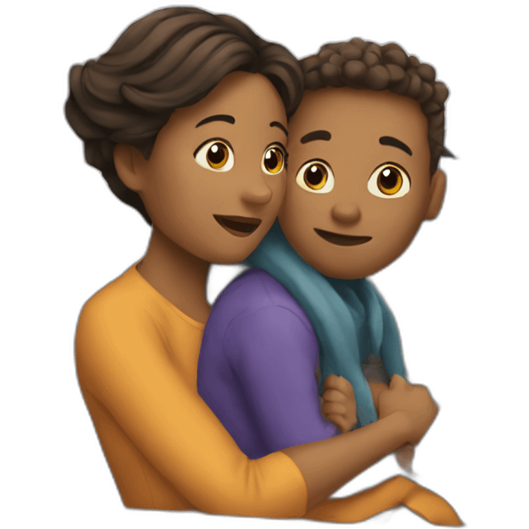 Mom and boy in a car emoji