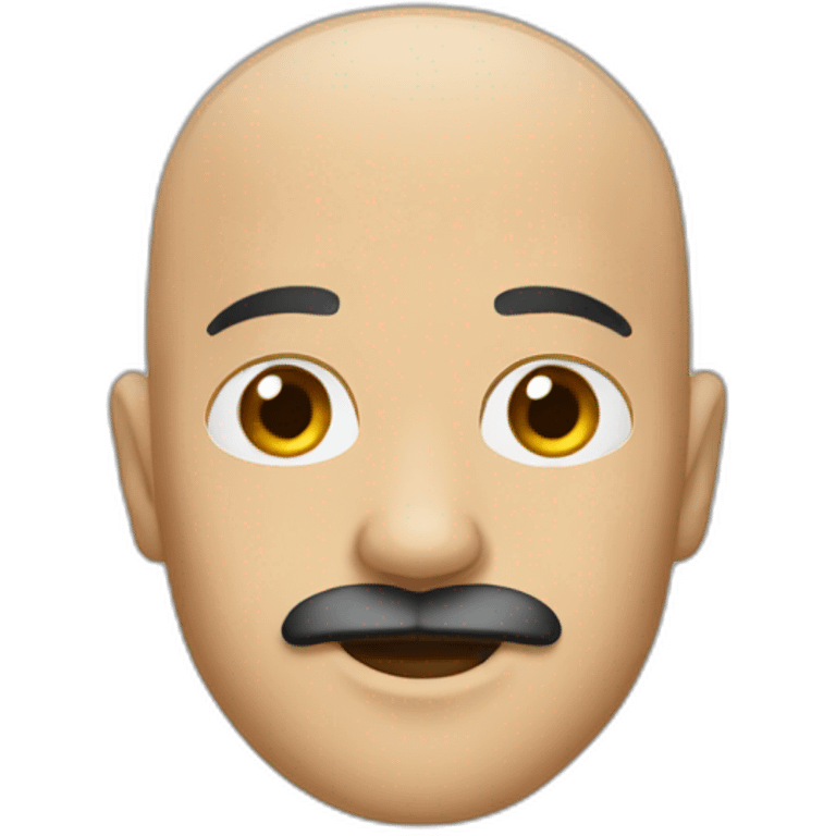 shaved head with mustache emoji