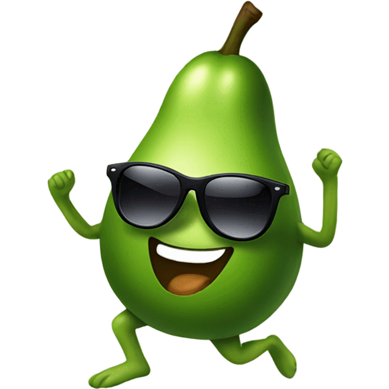 Dancing avocado with sunglasses emoji