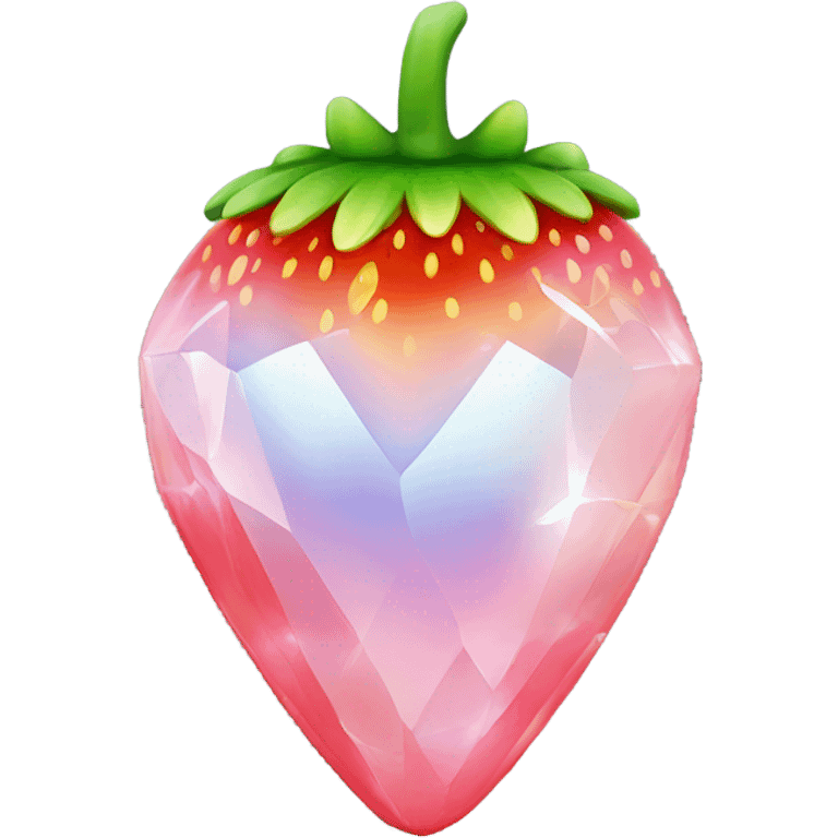 opal crystal shaped strawberry emoji