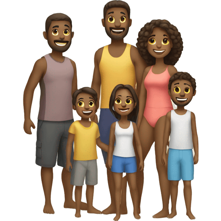 family on the beach emoji