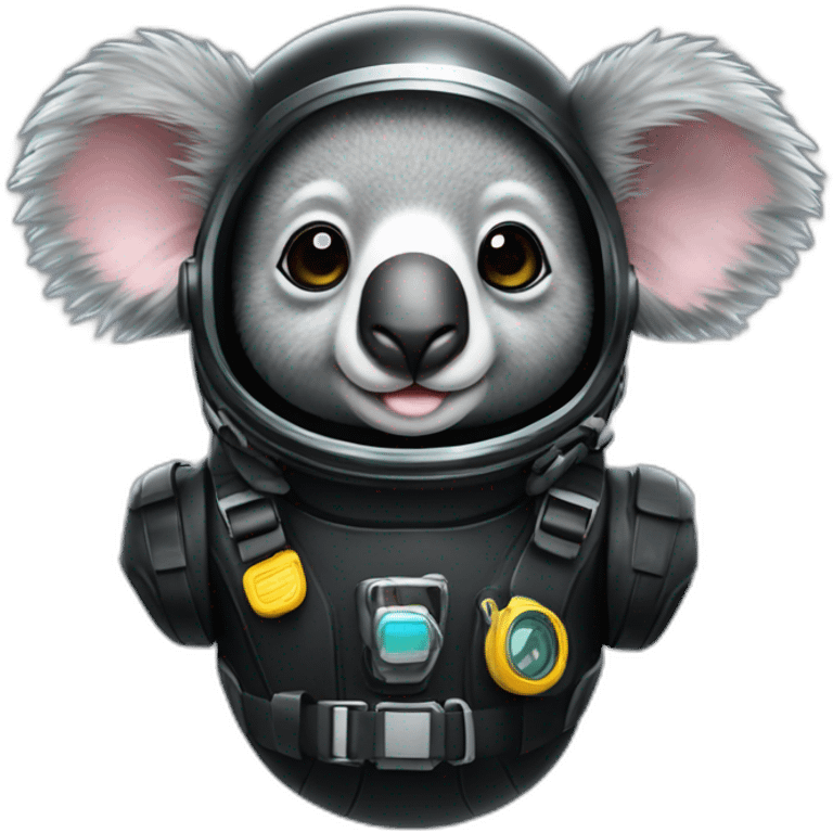 koala in black shiny diving suit emoji