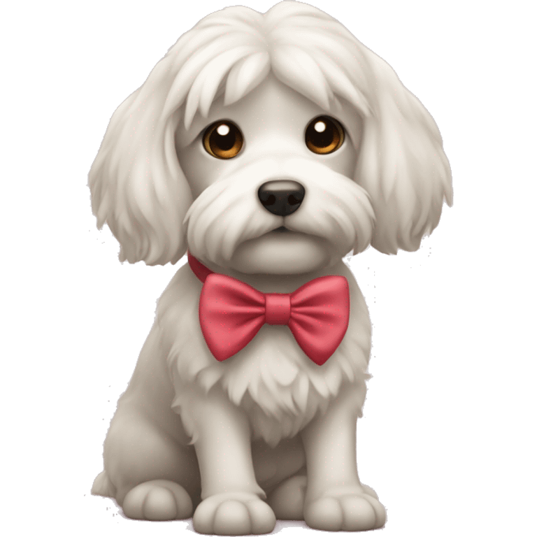 Bobtail dog with bow emoji