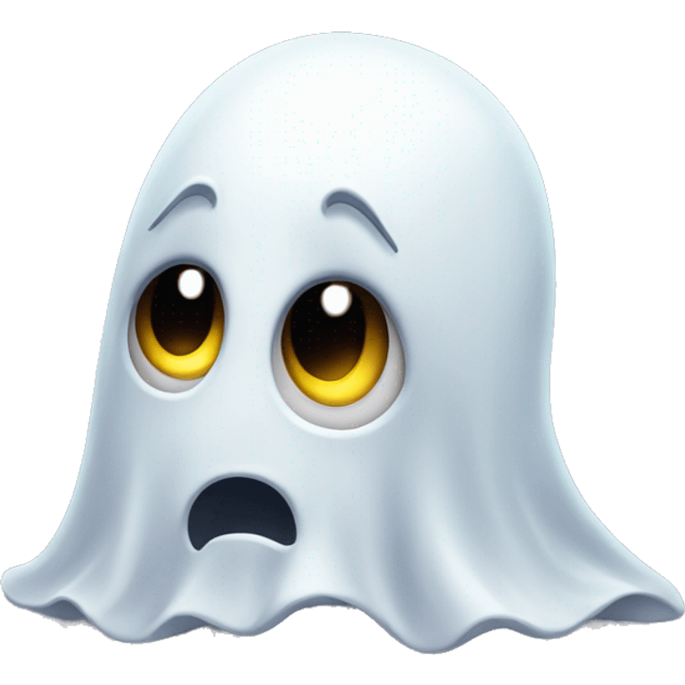 a scared cute ghost emoji