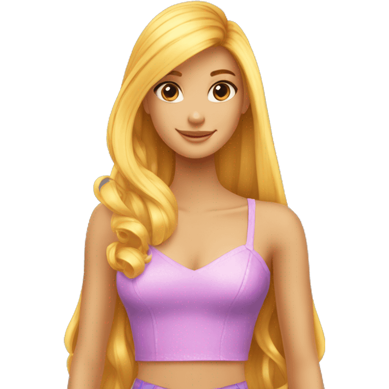 winx pelo rubio ondulado emoji