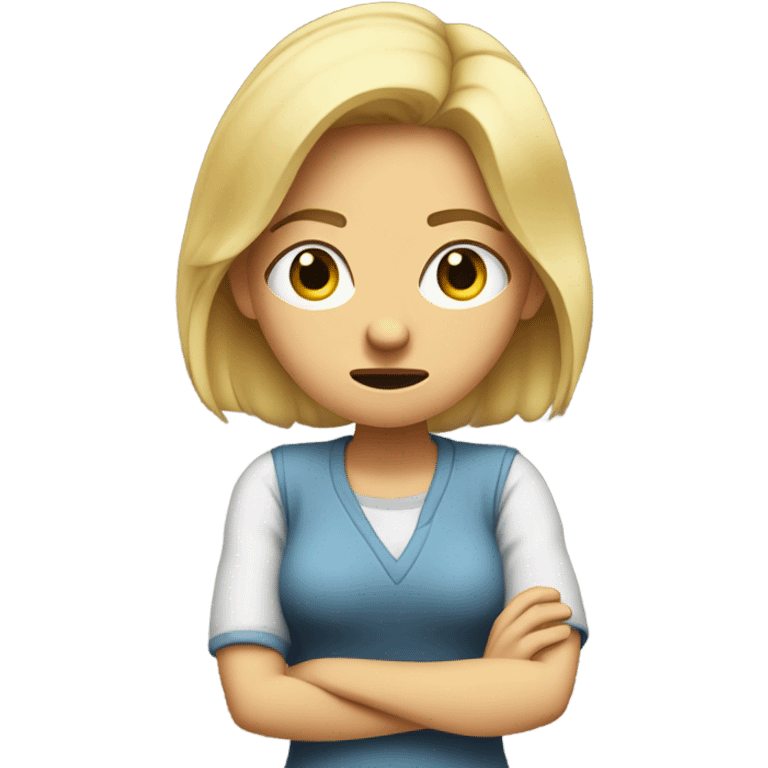 frustrated blonde girl emoji