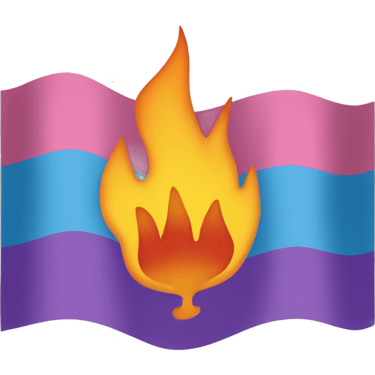 Transgender flag with flames emoji