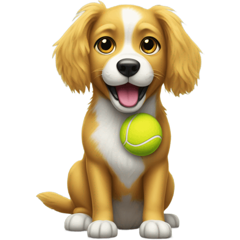 dog with tennis ball emoji