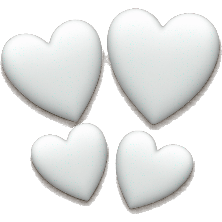 3 white hearts bigger to smaller emoji