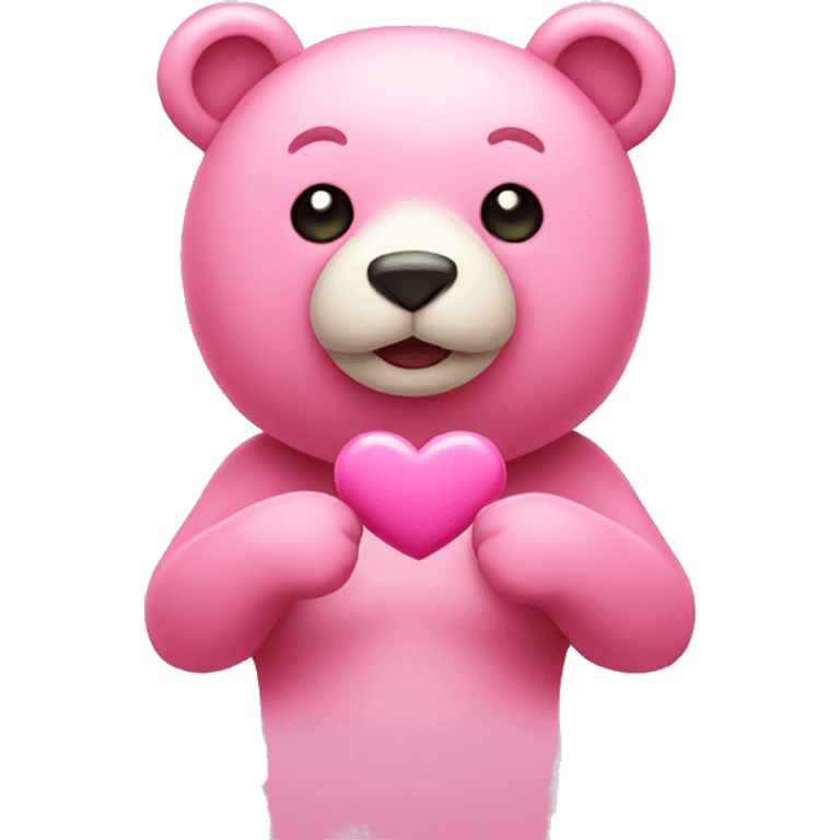 pink heart with bear  emoji