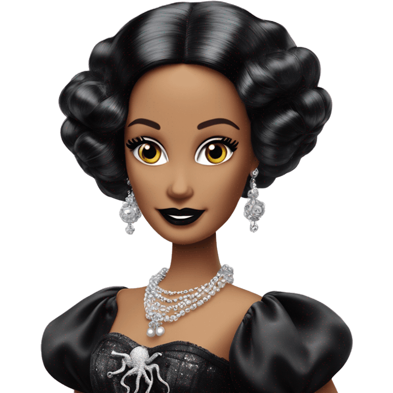 1915 Southern Belle Debut Barbie CC,Morticia Addams,modeling, sparkling black octopus tails  emoji