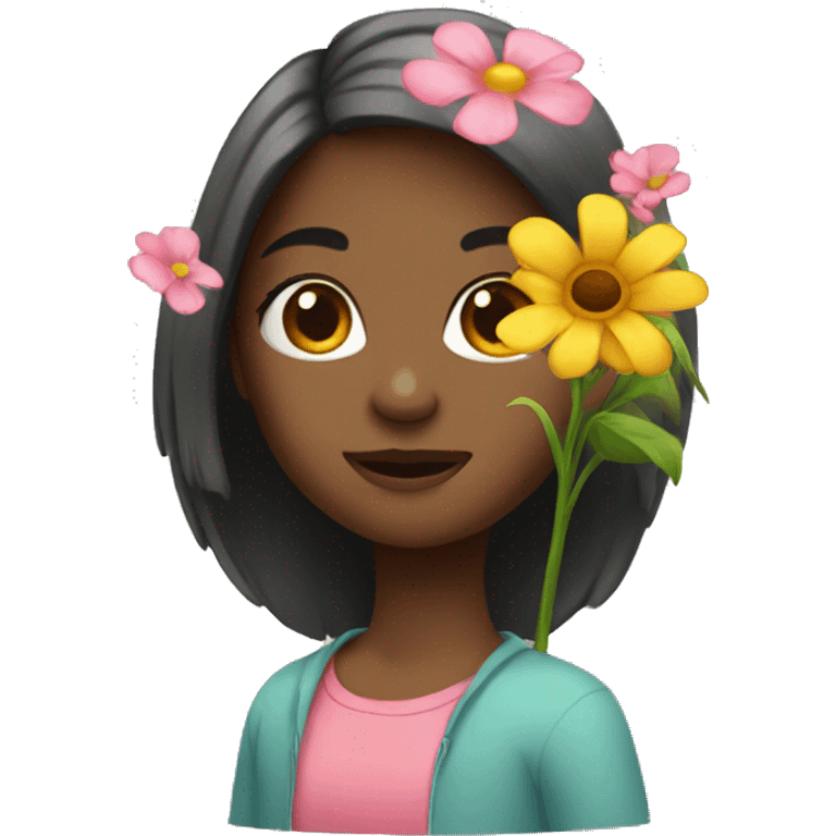 Girl with flower  emoji