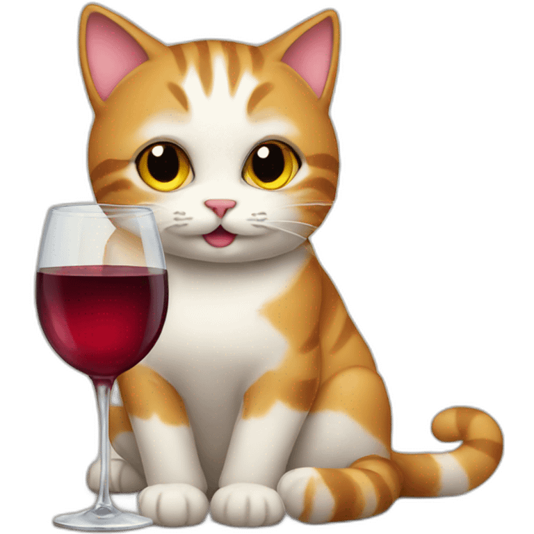 cat drinks wine emoji