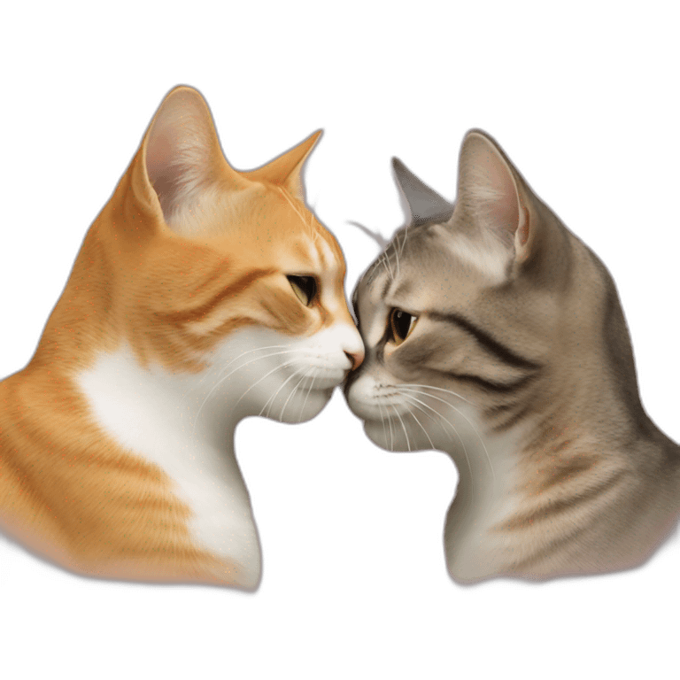 Two cats kissing emoji