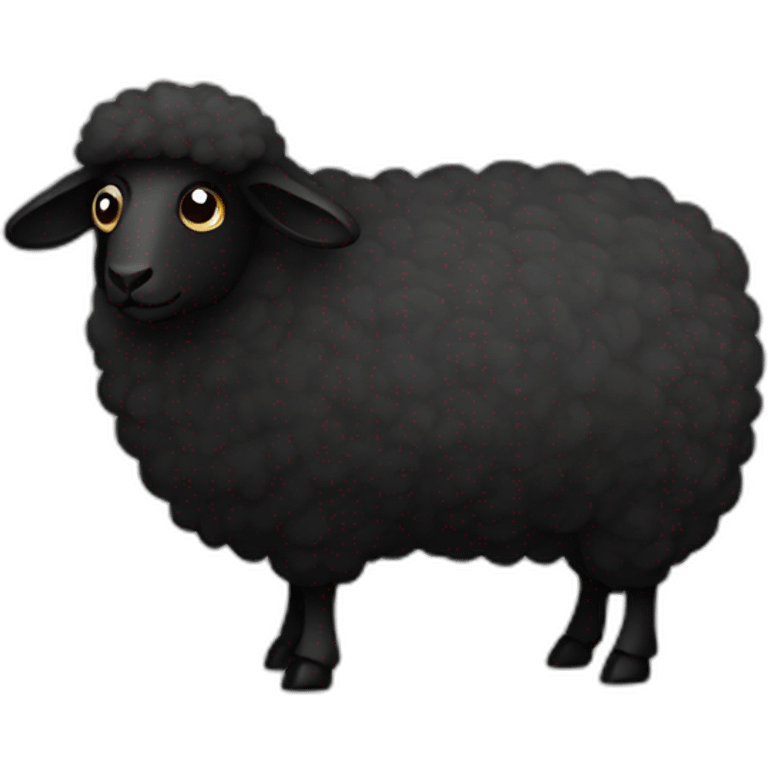 black furred sheep iphone style emoji