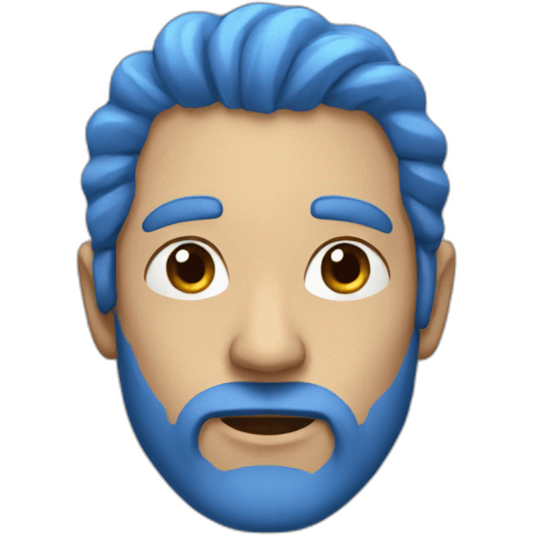 A man with blue long hair emoji