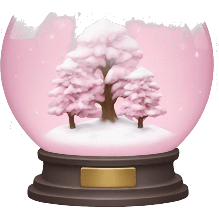 Pastel pink snow globe emoji