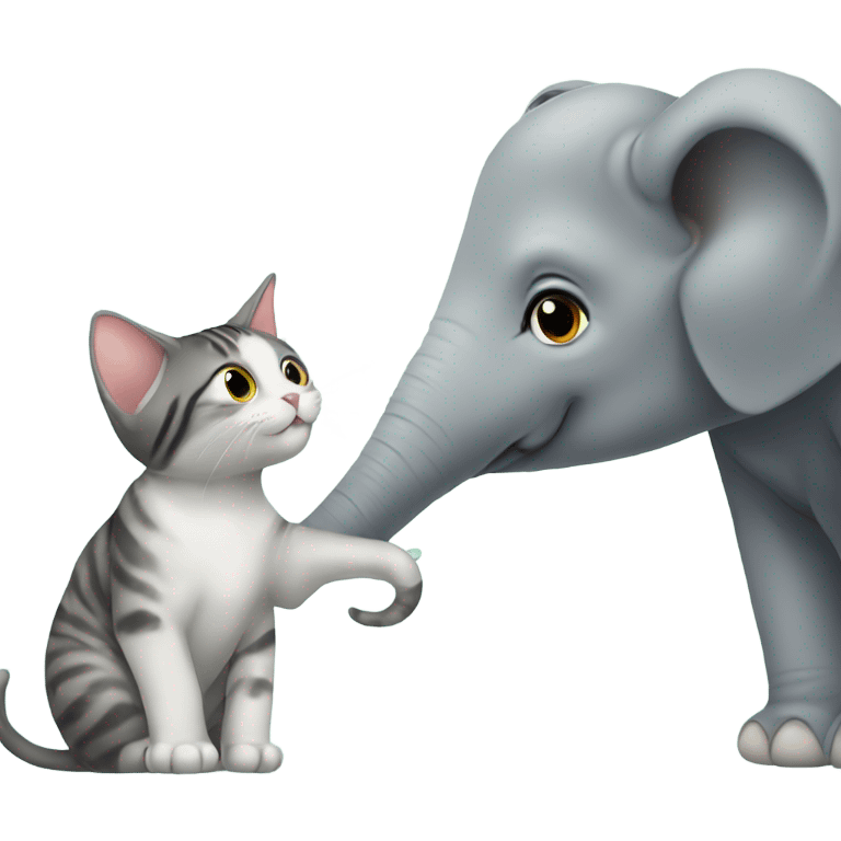 Elephant petting a cat emoji