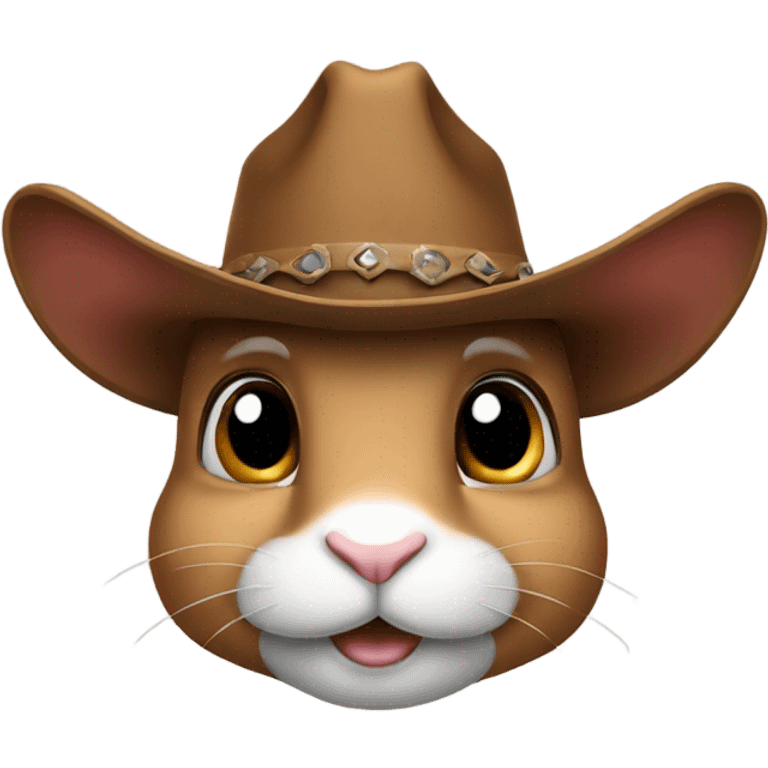 Rabbit wearing a cowboy hat emoji